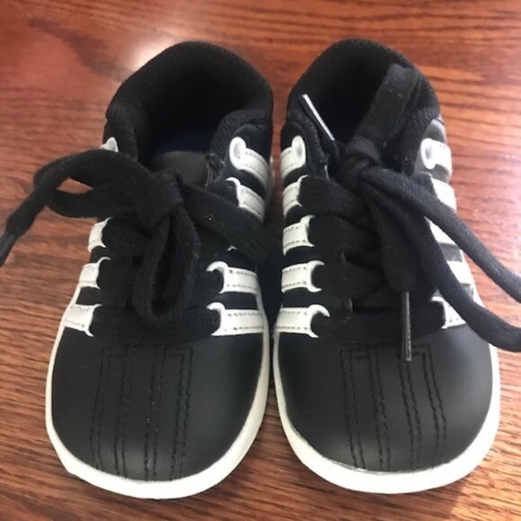 K-Swiss Baby Infant Toddler Casual Black Striped Sneakers Tennis Shoes NWOT Sz 5 - Picture 3 of 12